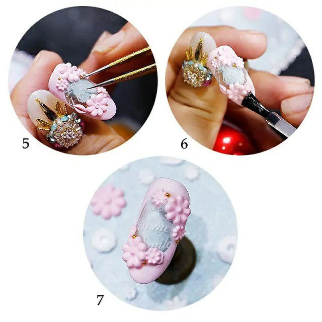 Flower And Leaf Silicon Nail Art Mould