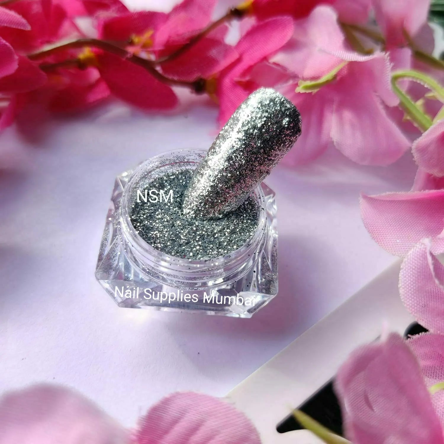 Silver Dry Glitter Jar (Medium Size)