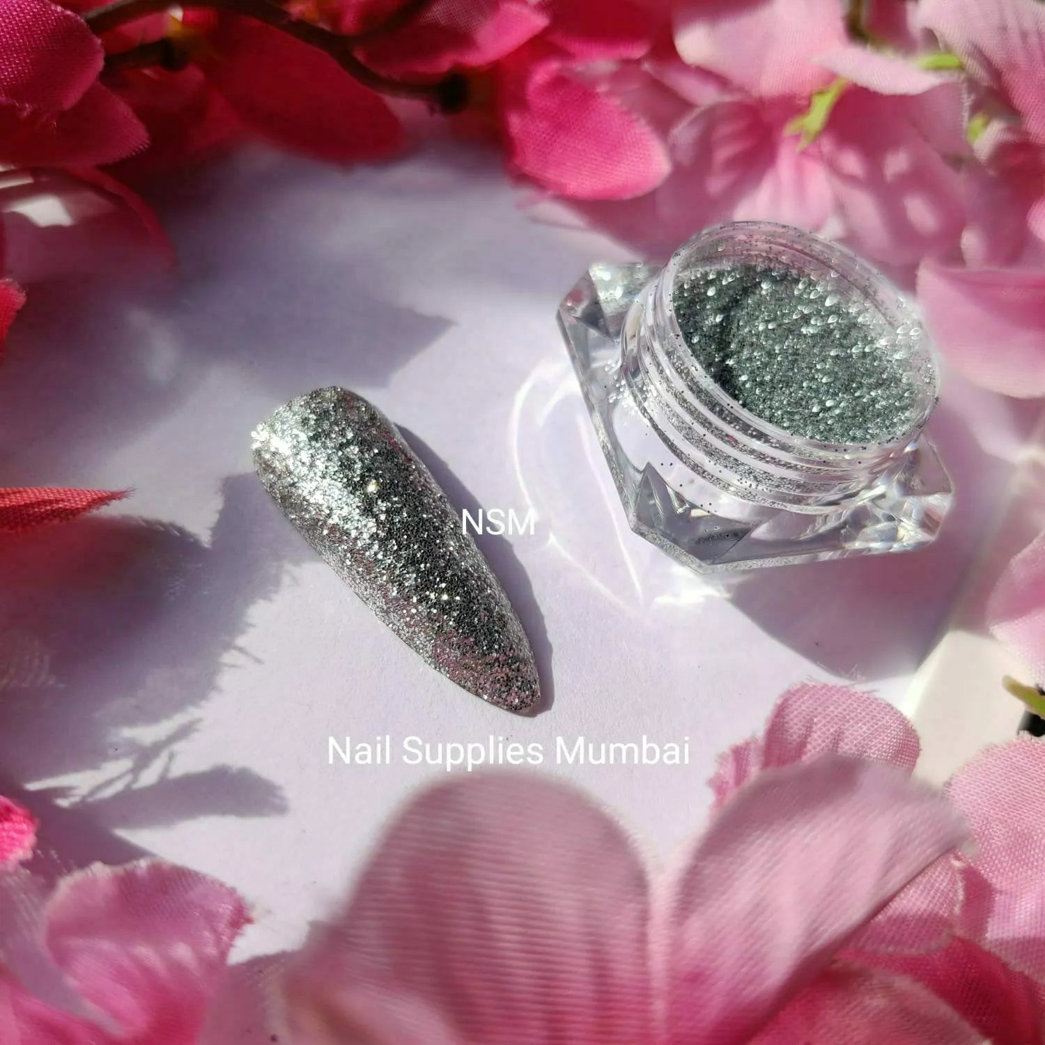 Silver Dry Glitter Jar (Medium Size)