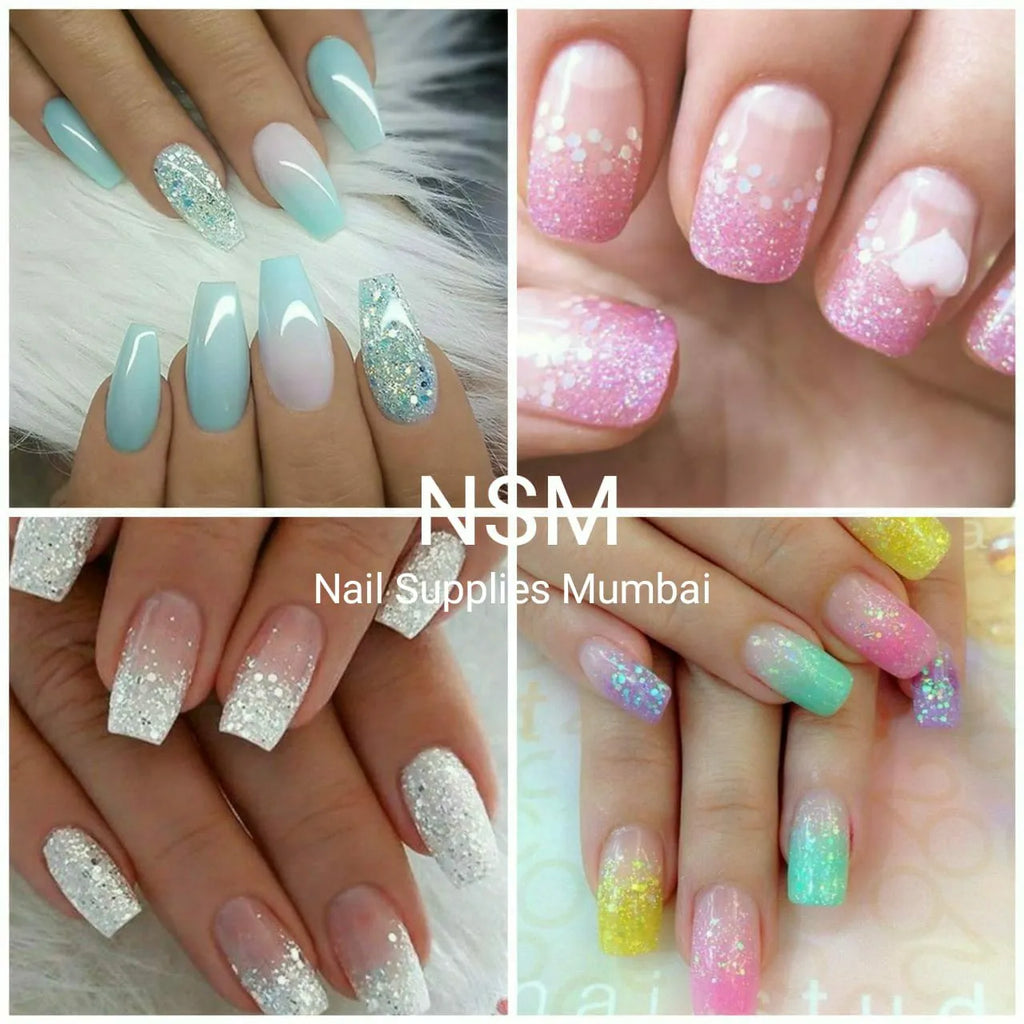 Pastel Shades Glitters And Mylars (Set Of 12 Colors)