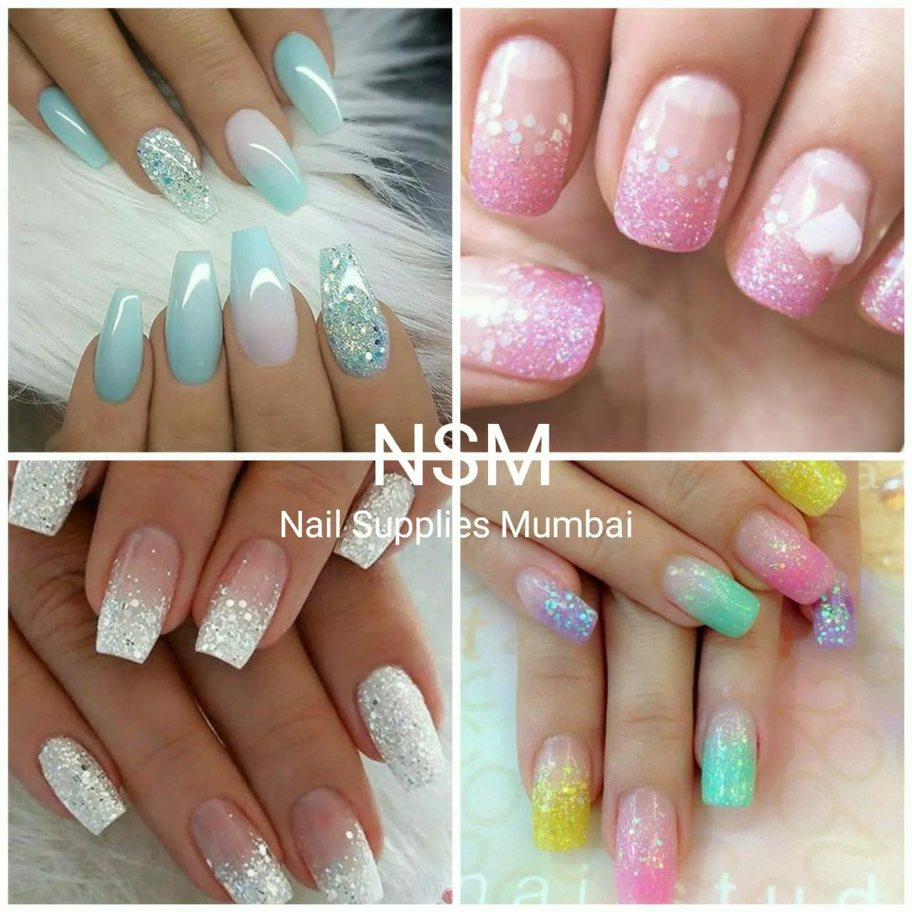 Pastel Shades Glitters And Mylars (Set Of 12 Colors)