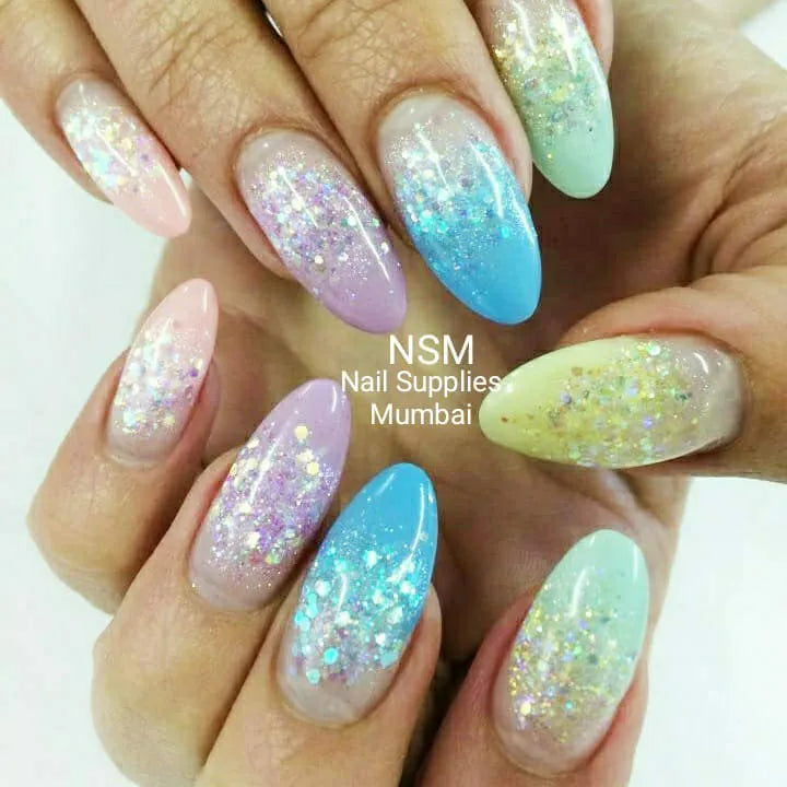Pastel Shades Glitters And Mylars (Set Of 12 Colors)