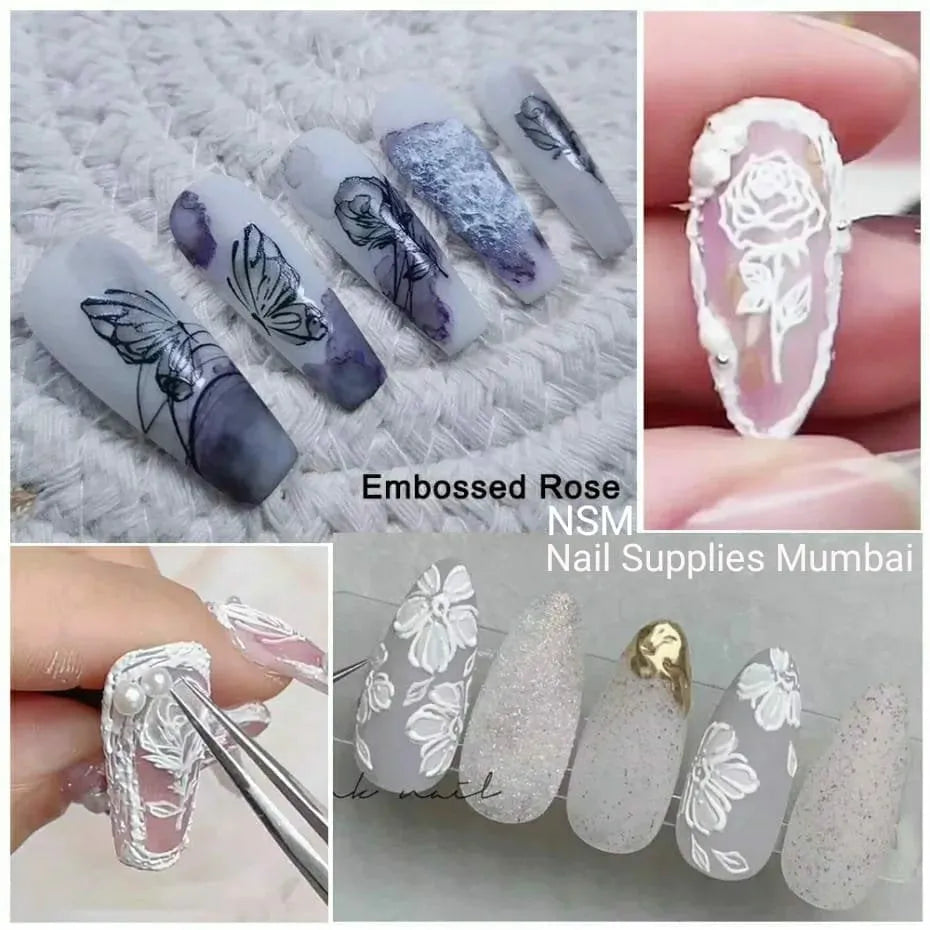 Flowers And Butterflies 5D Nail Art Stickers Sheet