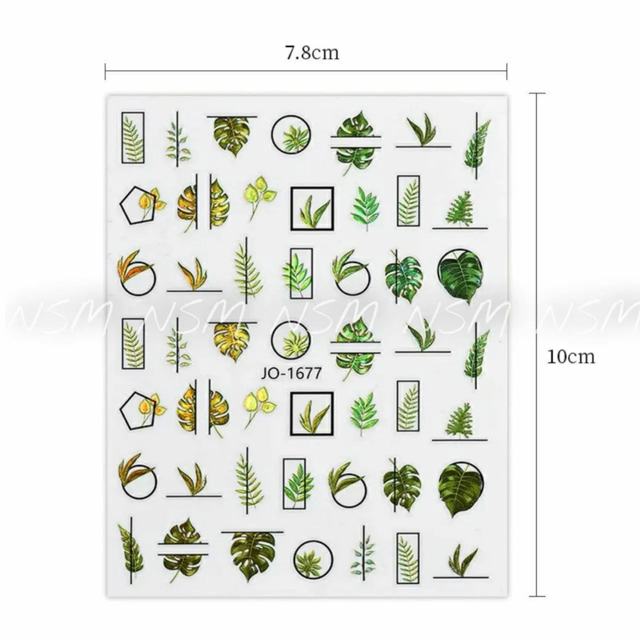 Wild Greenery Nail Stickers Sheet (JO-1677)
