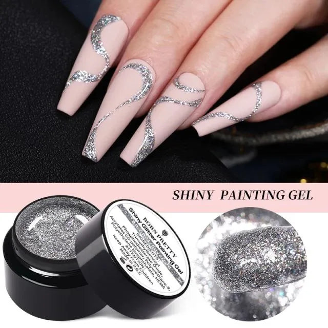 Born Pretty Shiny Glitter Silverrod Painting Gel GP01 (5ml)
