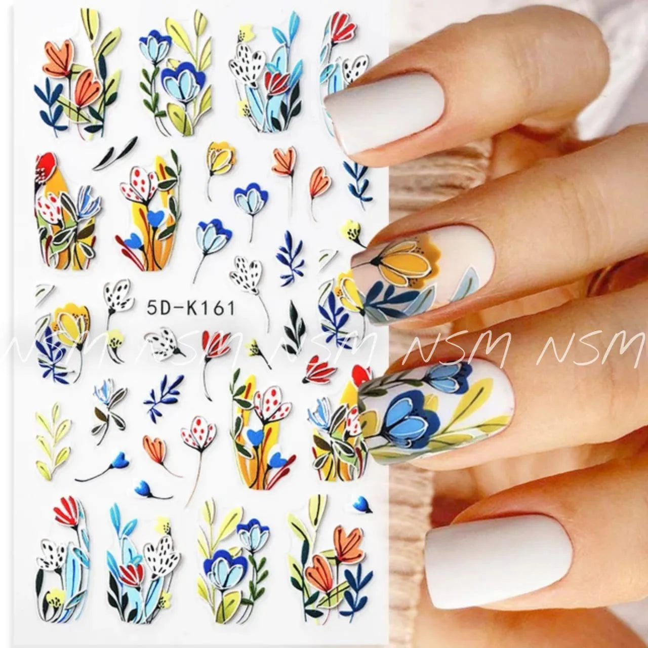 Multicolor Floral 5D Sticker Sheets