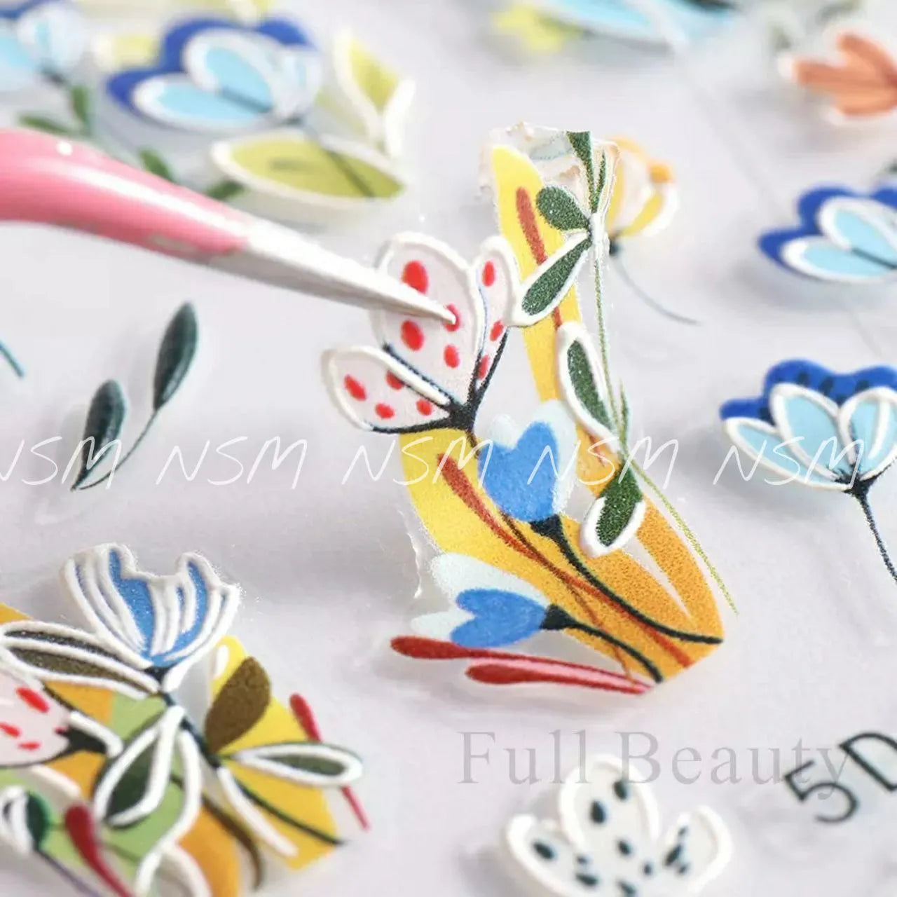 Multicolor Floral 5D Sticker Sheets