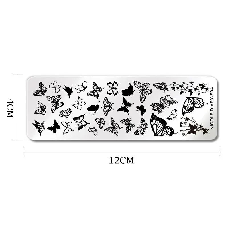 Butterfly Design Stamping Plate By Nicole Diary (S04)