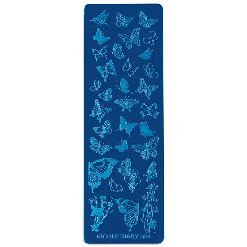 Butterfly Design Stamping Plate By Nicole Diary (S04)