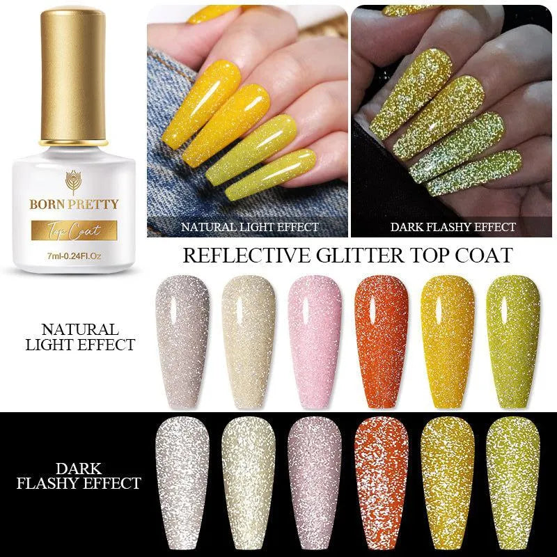 Born Pretty Reflective Glitter Top Coat Gel (7ml)