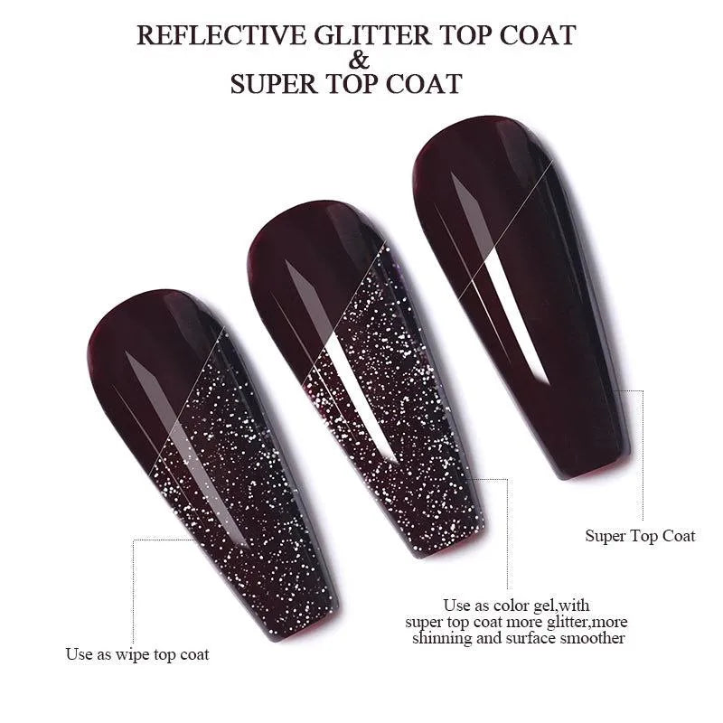 Born Pretty Reflective Glitter Top Coat Gel (7ml)
