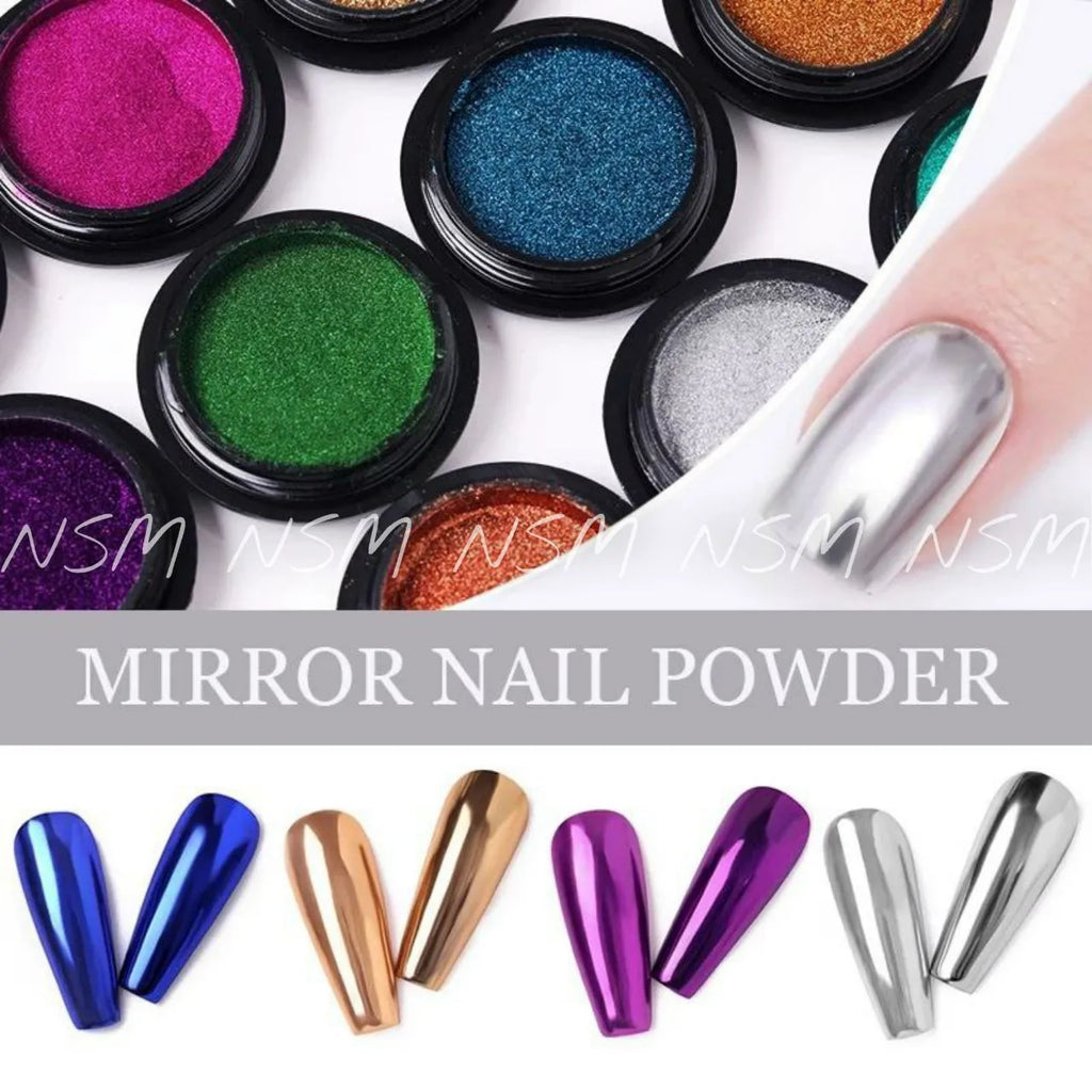 Metallic Chrome Powder (Set Of 10 Vibrant Colors)