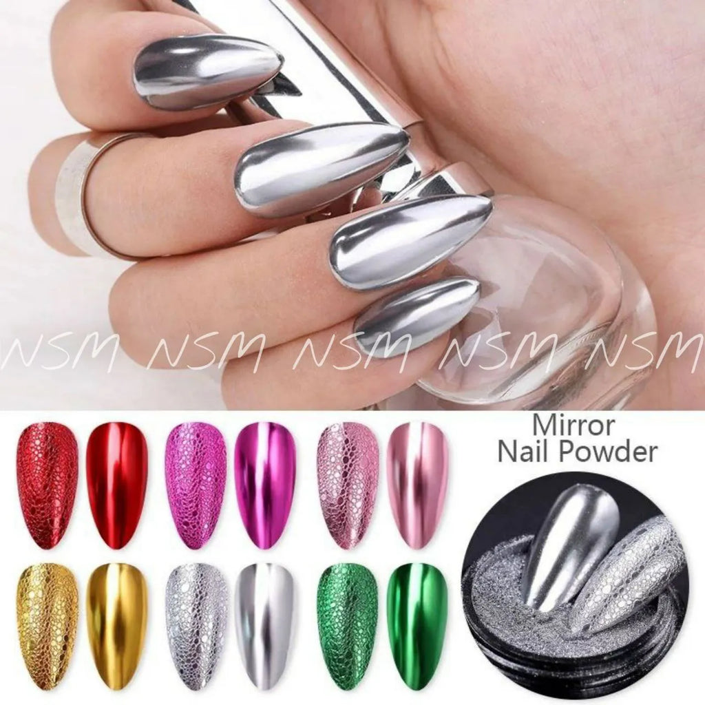 Metallic Chrome Powder (Set Of 10 Vibrant Colors)