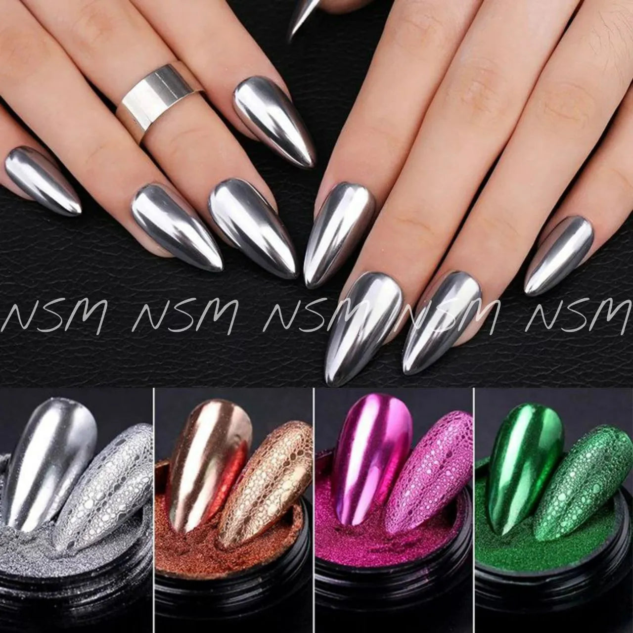 Metallic Chrome Powder (Set Of 10 Vibrant Colors)