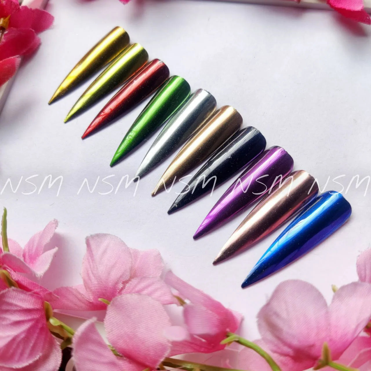 Metallic Chrome Powder (Set Of 10 Vibrant Colors)