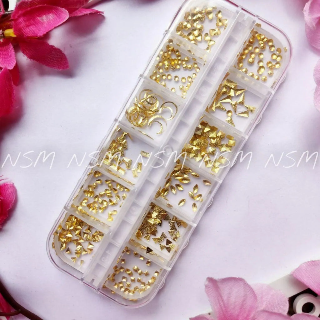 Gold Metal Nail Accessories Grid