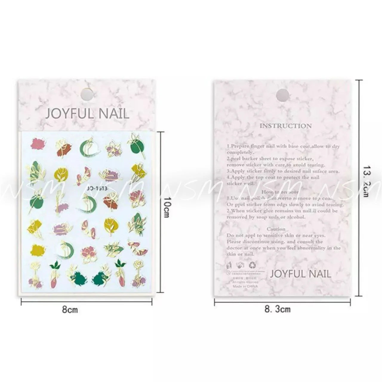 Abstract Floral Print Gold Tinted Sticker Sheets (JO - 1613)