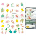 Abstract Floral Print Gold Tinted Sticker Sheets (JO - 1613)