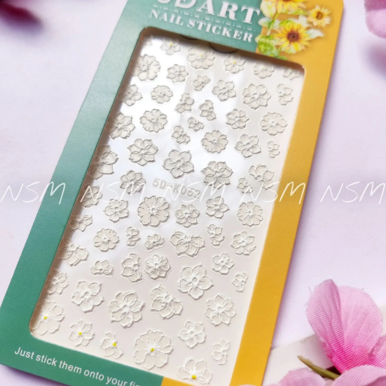White Flowers 5D Sticker Sheets
