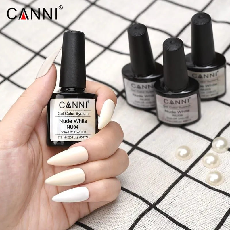 Canni Nude White Gel Polish (7.3ml) (Set Of 6)