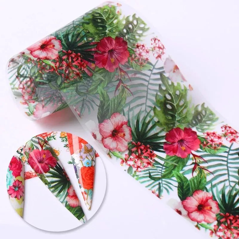 Tropical Leafs and Floral Design Transfer Foil Box