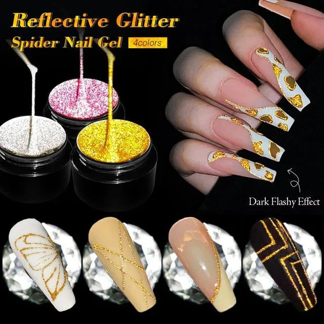 Born Pretty Gold Reflective Glitter Sparkling Effect Spider Nail Gel (5gm)