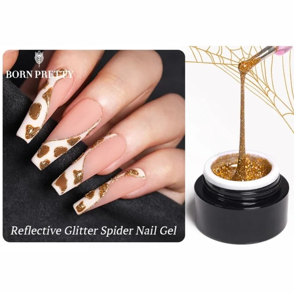 Born Pretty Gold Reflective Glitter Sparkling Effect Spider Nail Gel (5gm)