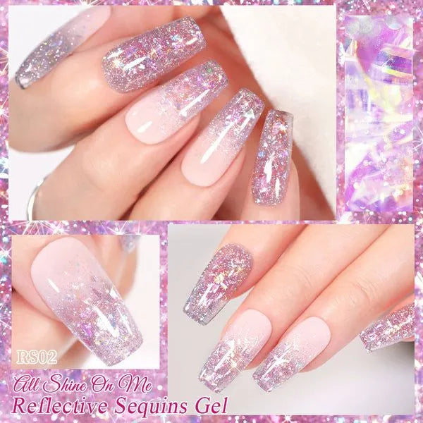 Born Pretty Aurora Pink Reflective Sequins Glitter Gel RS02 (5gm)