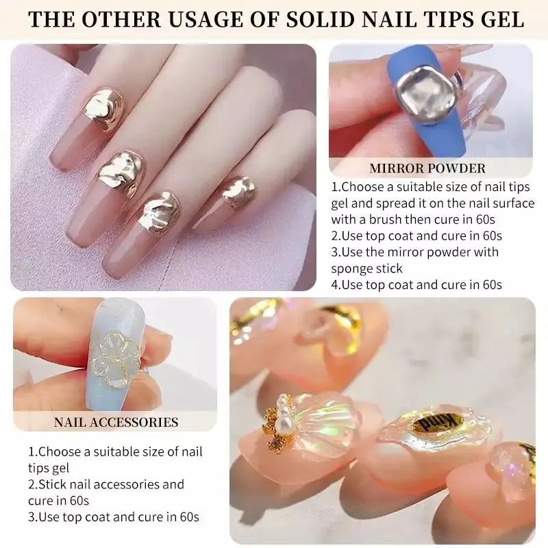 Born Pretty Colorful Solid Nail Tips Gel Clear (5gm)