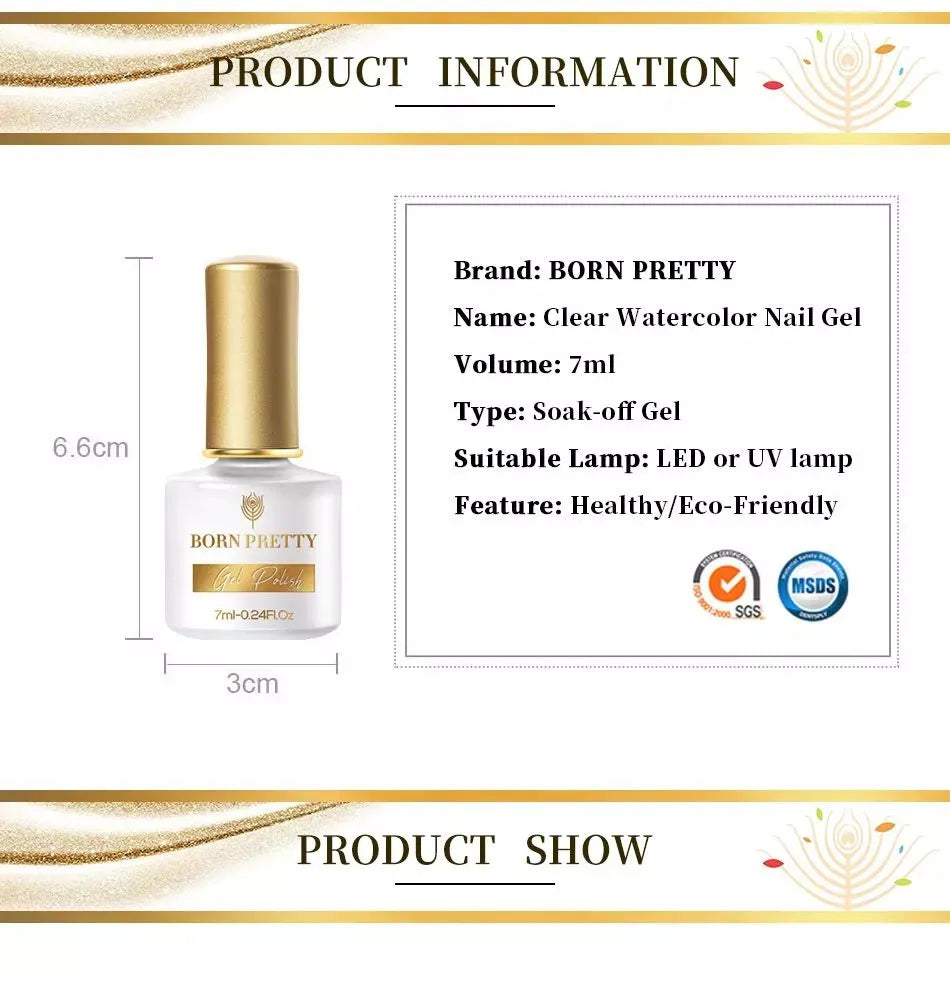 Born Pretty Clear Watercolor Blooming Nail Gel (7ml)