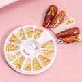 Gold Metal Nail Charms Wheel
