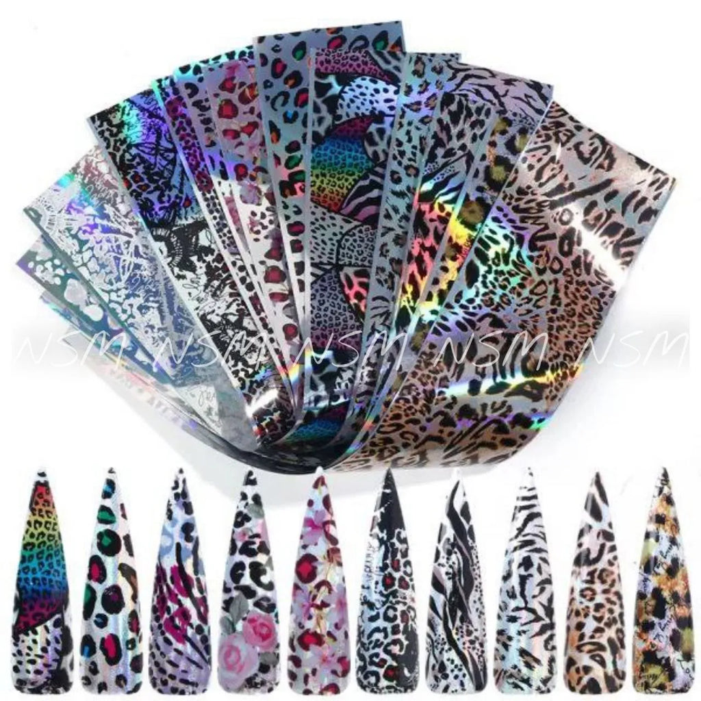 Holographic Laser Leopard And Animal Print Transfer Foil Box