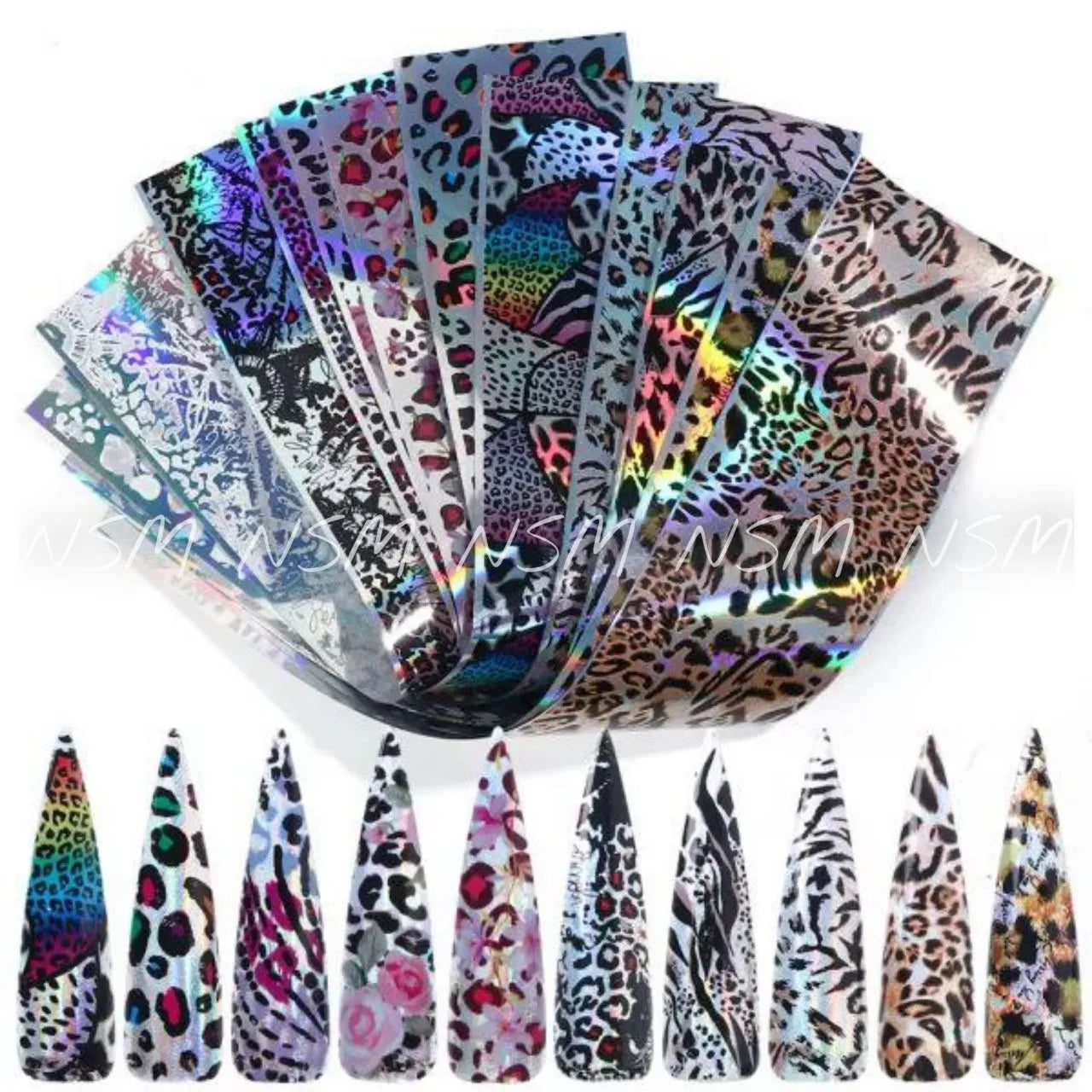 Holographic Laser Leopard And Animal Print Transfer Foil Box