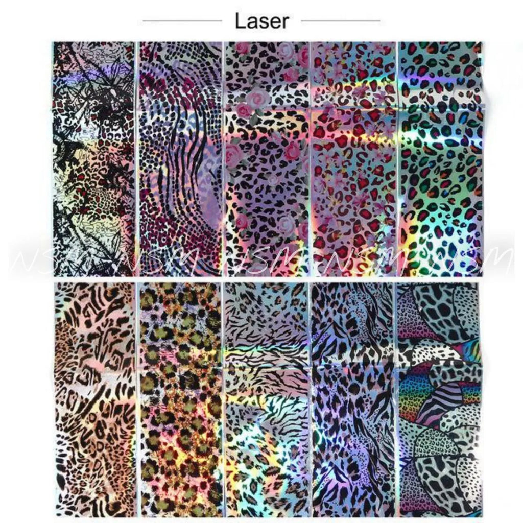 Holographic Laser Leopard And Animal Print Transfer Foil Box