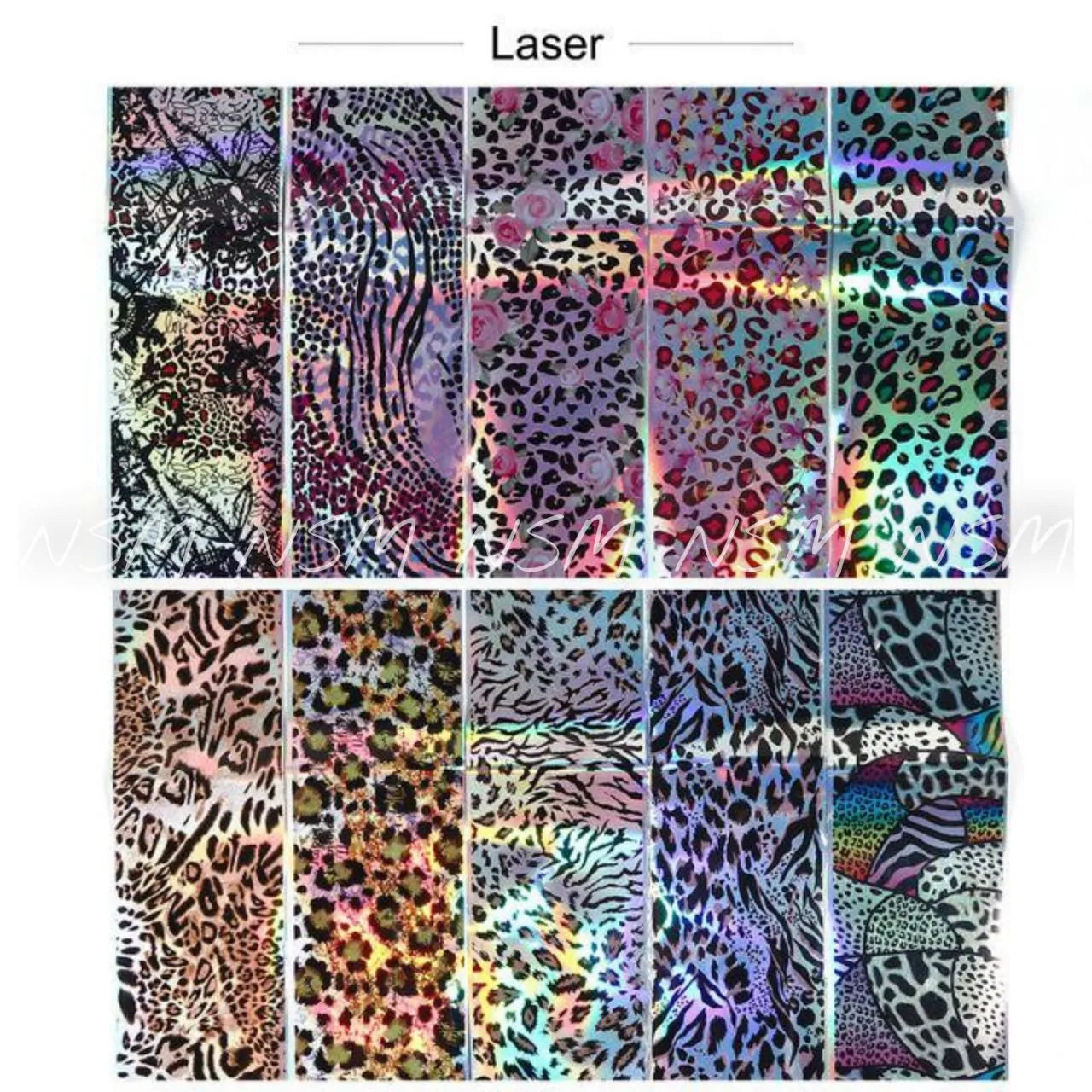 Holographic Laser Leopard And Animal Print Transfer Foil Box