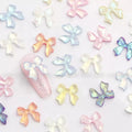Frosted Aurora Bows Nail Charms (Pack Of 30 Pieces)