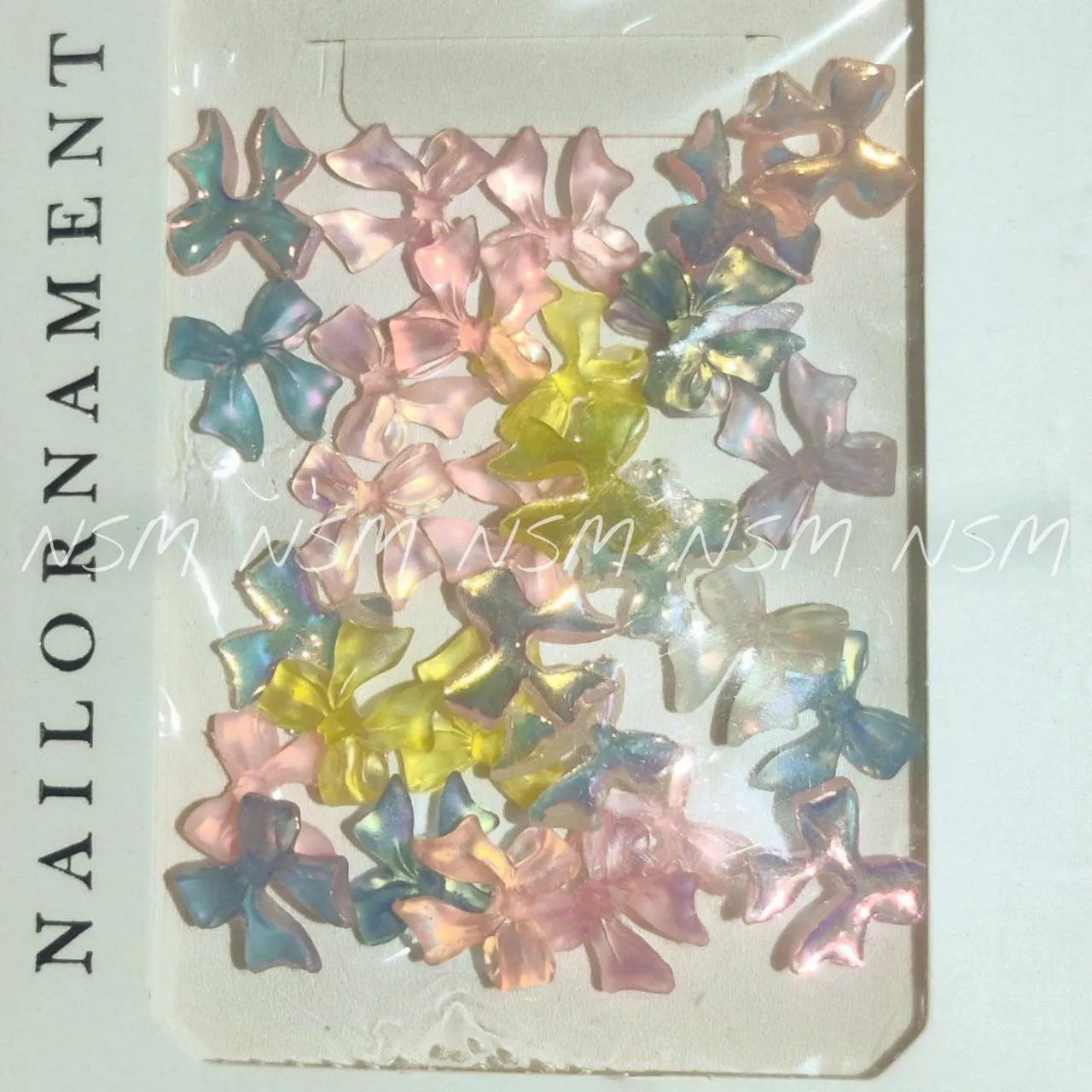 Frosted Aurora Bows Nail Charms (Pack Of 30 Pieces)
