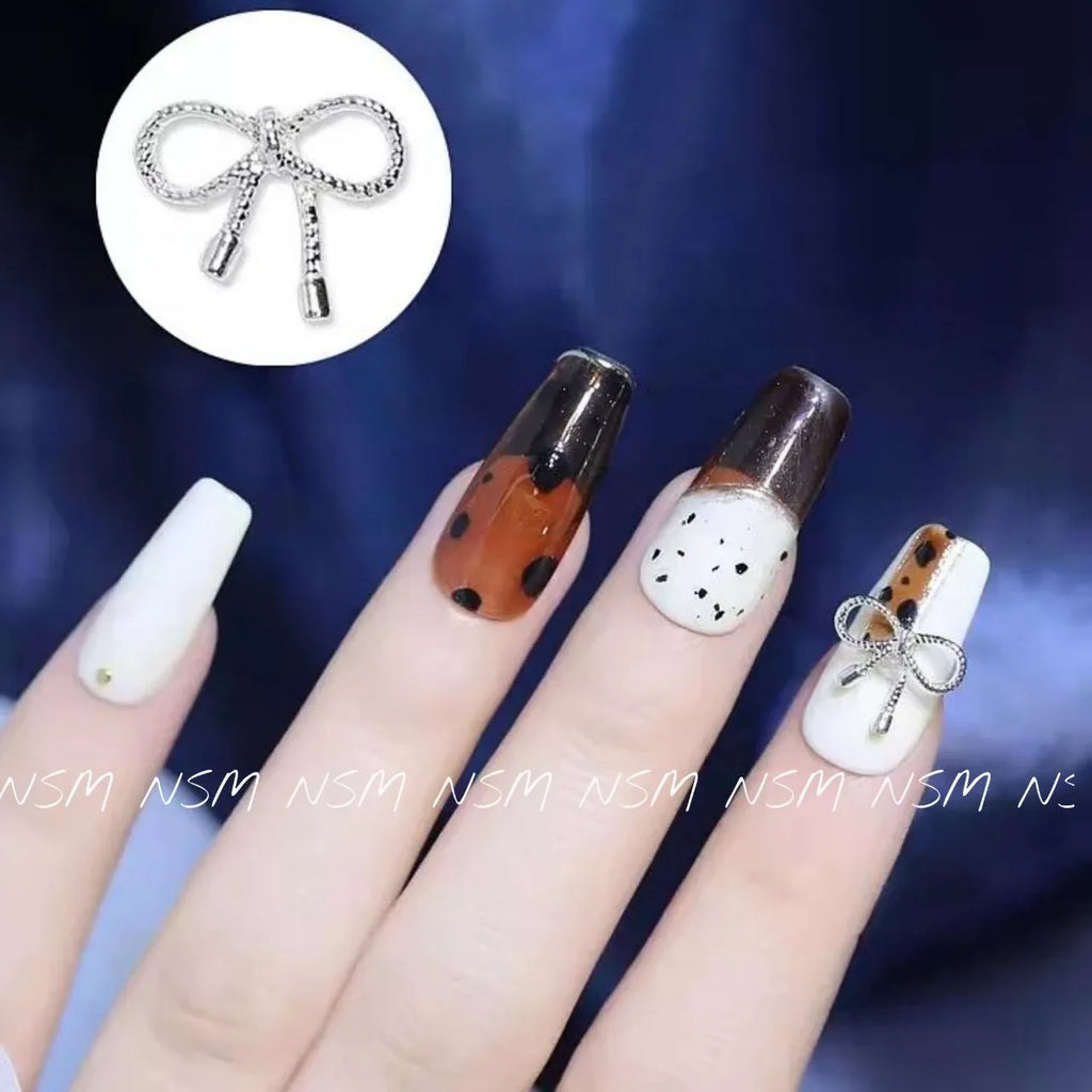Gold, Silver and Copper Metallic Bow Charms (Pack Of 30 Pcs)