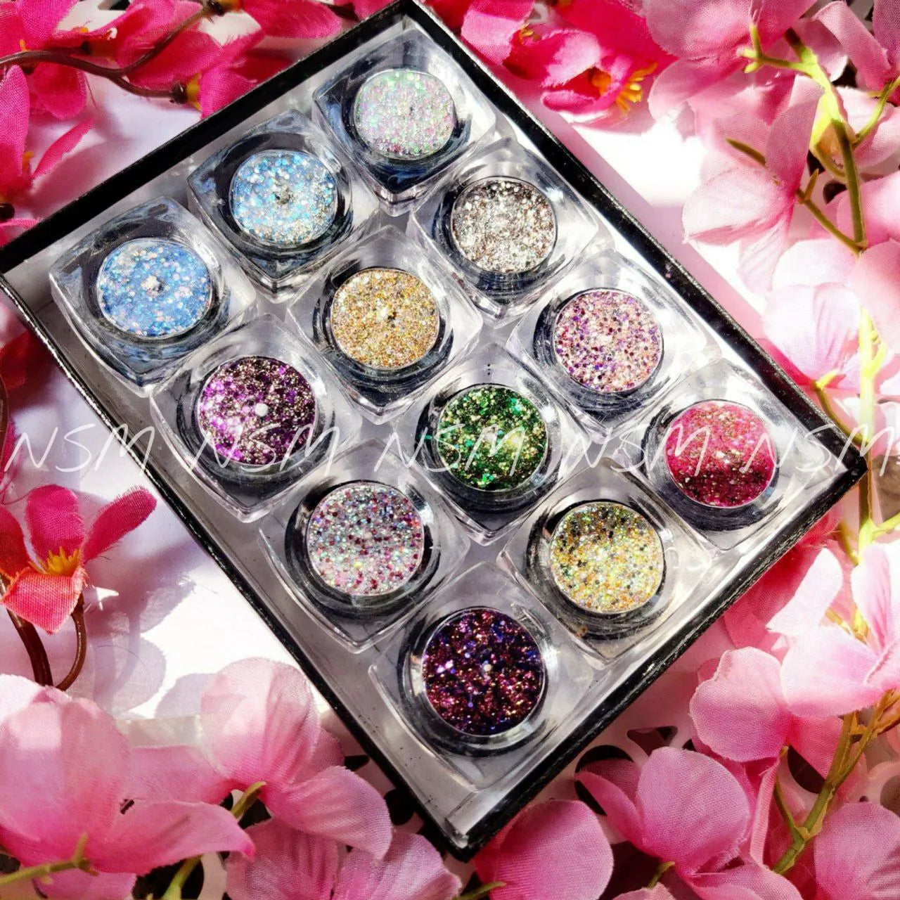 Nail Art Glitter And Mylars Mix (Set Of 12 Colors) (Set 1)