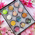 Nail Art Glitter And Mylars Mix (Set Of 12 Colors) (Set 2)
