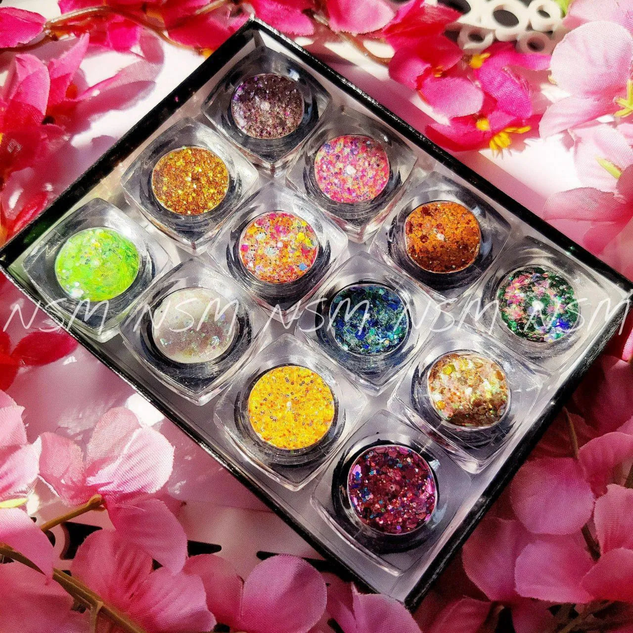 Nail Art Glitter And Mylars Mix (Set Of 12 Colors) (Set 2)