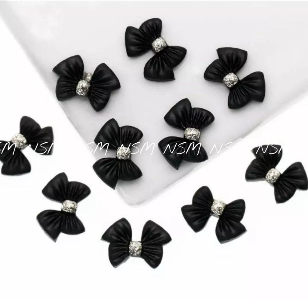 Black Bow Charms (Pack Of 10 Pcs)
