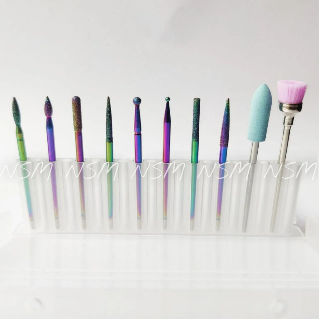 Rainbow Diamond Nail Drill Bits (10 Pcs)