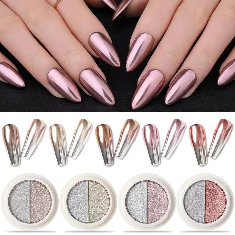Dual Color Solid Mirror Chrome Powder