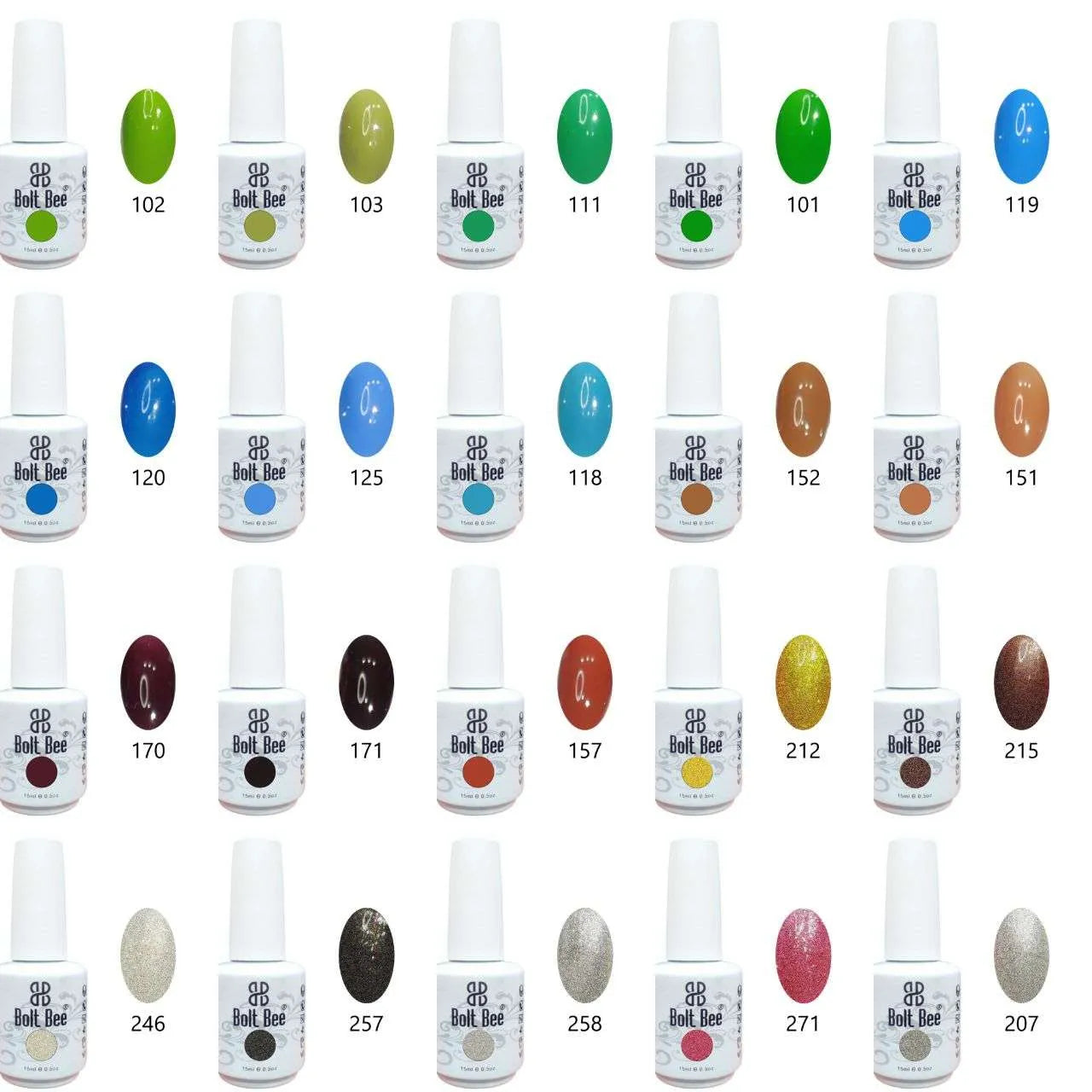 Bolt Bee Gel Polish Round Bottles (15ml)