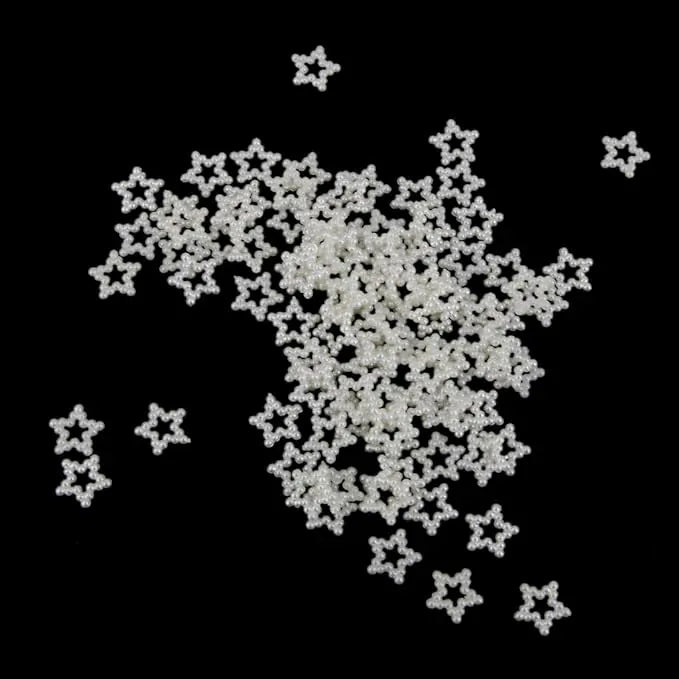 Ivory Pearl Stars Nail Charms (Pack of 10 Pcs)