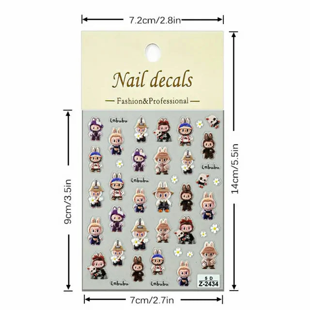 Labubu 5D Nail Stickers (Z-2434)
