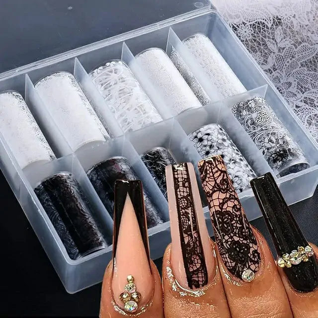 Lace Flower Print Transfer Foil Box