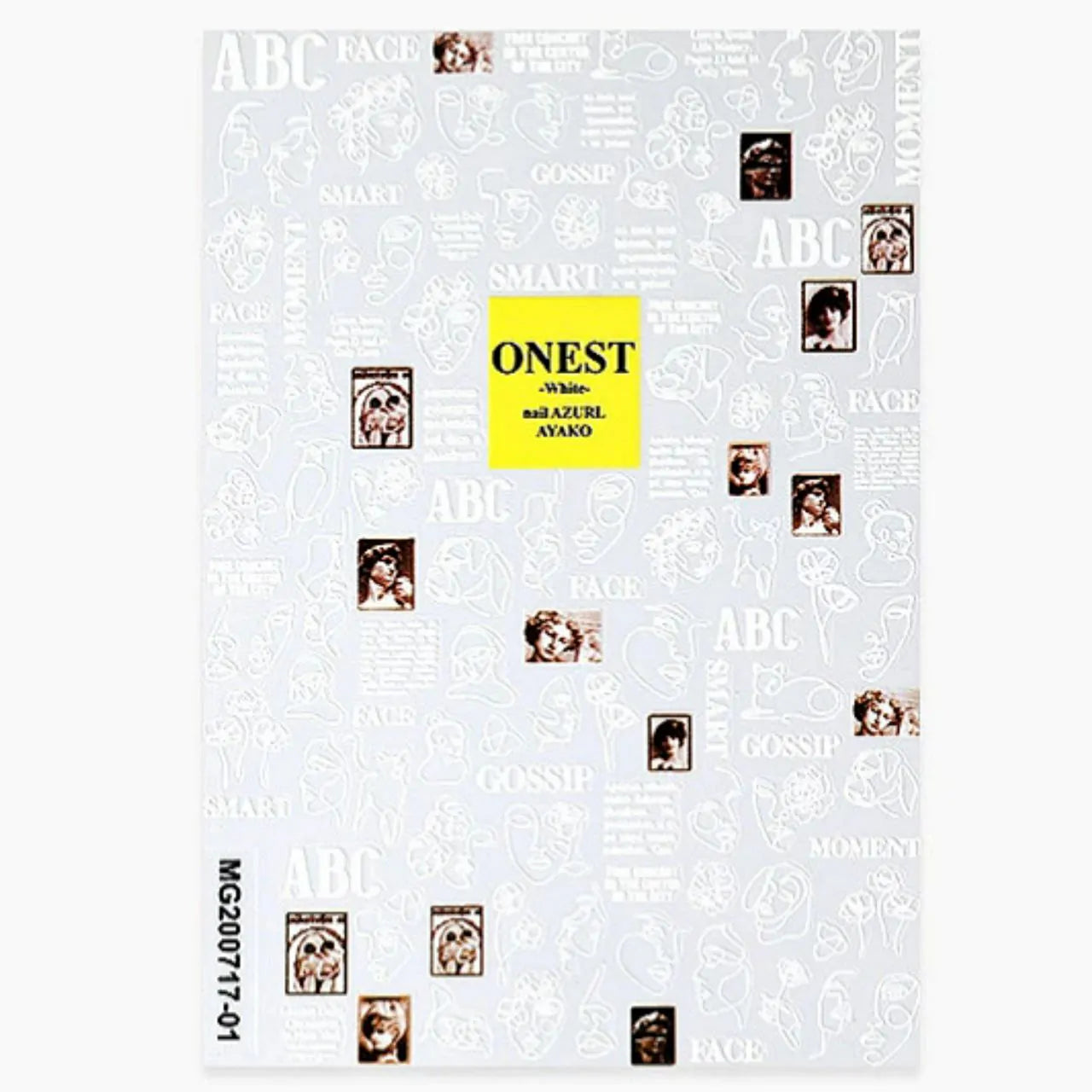 Lady Face Abstract And Text Nail Art Sticker Sheet (White)