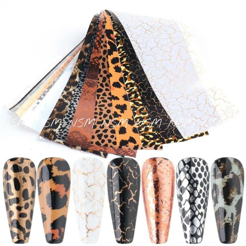 Leopard and Marble Print Transfer Foil Without Box (Set Of 10)